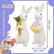 Easter Decorations - Easter Bunny Decor Spring Decorations Resin Rabbits Statues with Carrot and Egg for Home Tabletop Centerpiece Indoor Gifts
